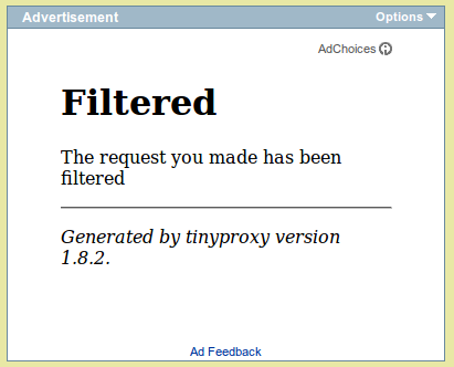 tinyproxy filtered